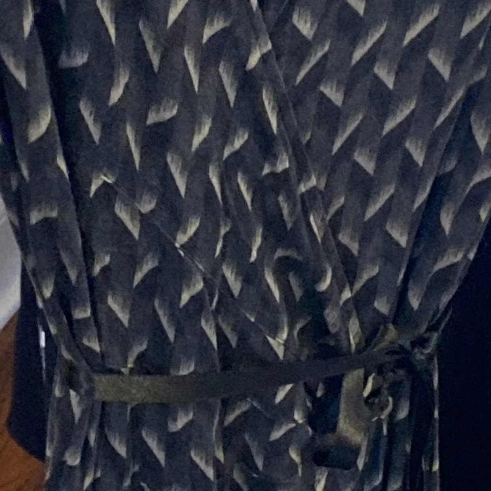 Black and Gray Wrap Dress Large